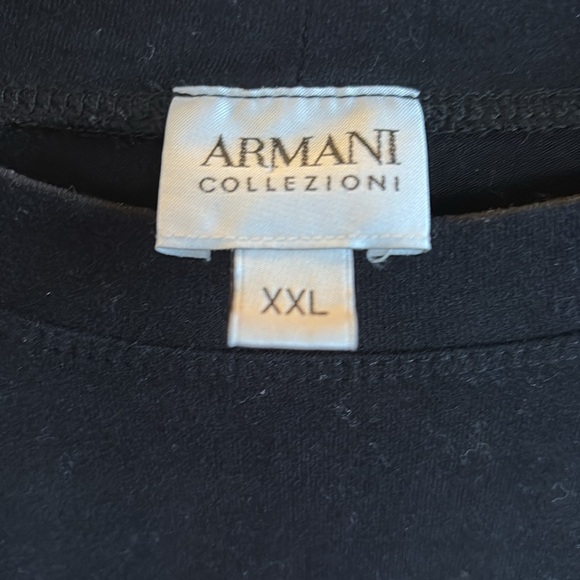 Armani Collezioni Black Tee with AC Logo/ Size XXL - Picture 3 of 5